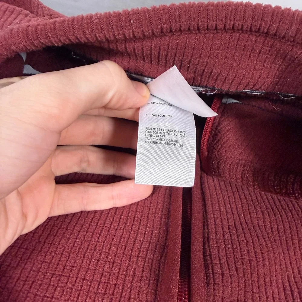 North Face Jacket Mens Large Burgundy Maroon Full Zip‎ Apex Bionic Grid Fleece